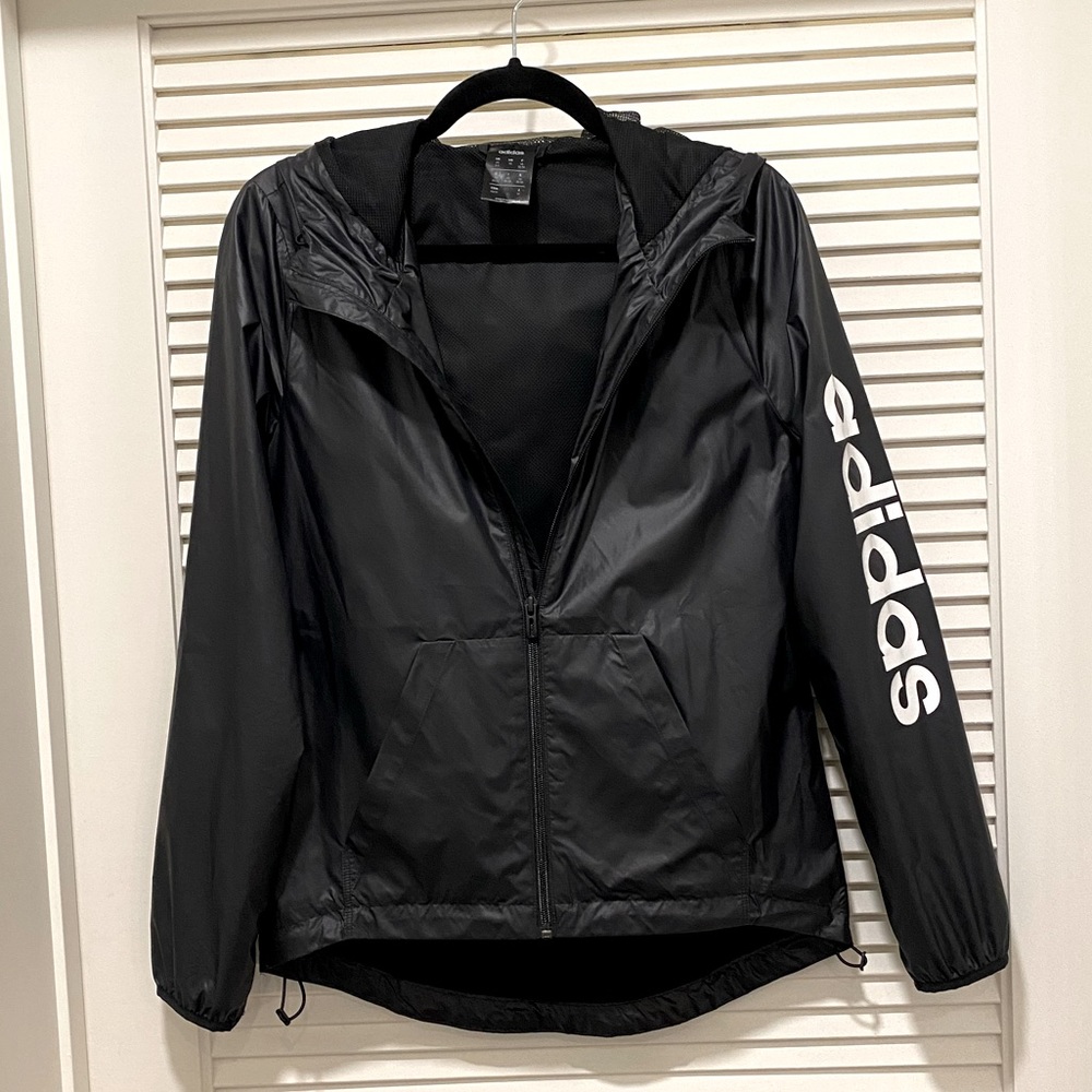 Adidas Black Windbreaker